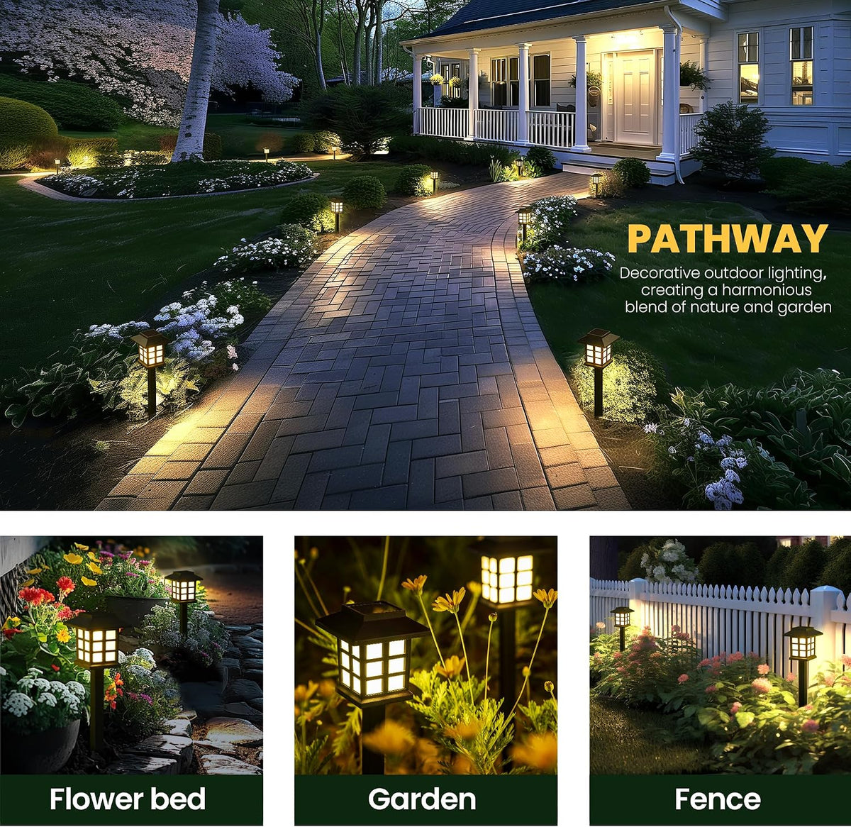 Solar Outdoor Lights, 12 Pack LED Solar Lights Outdoor Waterproof, Solar Walkway Lights Maintain 10 Hours of Lighting for Your Garden, Landscape, Path, Yard, Patio, Driveway