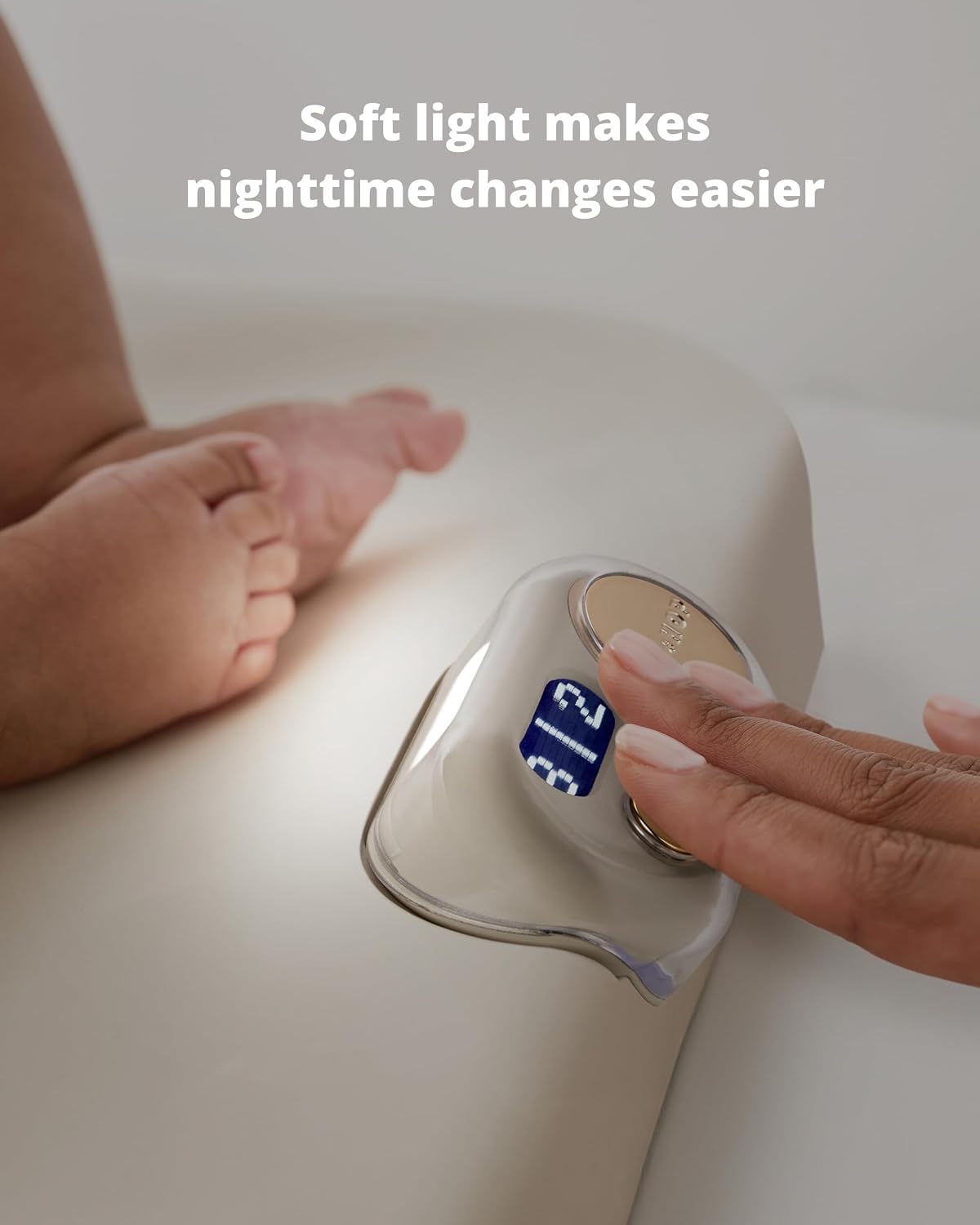 Skip Hop Baby Changing Pad Nursery Style Light-Up & Diaper Change Tracker Wipeable and Contoured with Cushioned Foam Fits Standard Changing Tables Oat