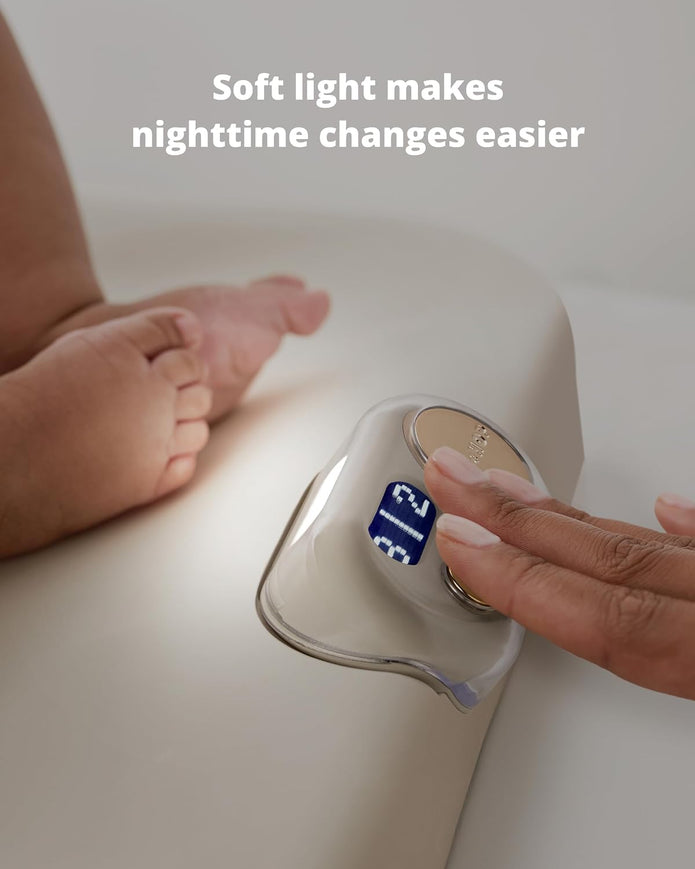 Skip Hop Baby Changing Pad Nursery Style Light-Up & Diaper Change Tracker Wipeable and Contoured with Cushioned Foam Fits Standard Changing Tables Oat