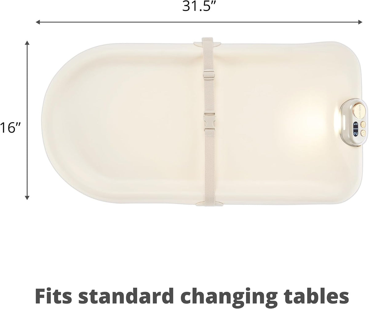Skip Hop Baby Changing Pad Nursery Style Light-Up & Diaper Change Tracker Wipeable and Contoured with Cushioned Foam Fits Standard Changing Tables Oat