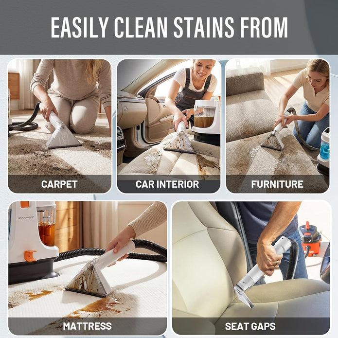 Starrybot Upholstery Cleaner Machine, 18Kpa Pet Stain Extractor(white)