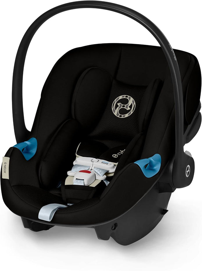 Cybex Aton G Swivel Infant Car Seat, 4–35 lbs, 180° Rotation, Safety Alerts Moon Black