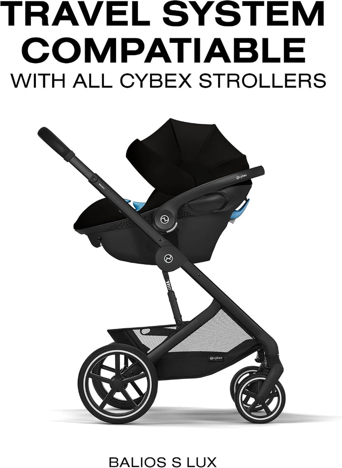 Cybex Aton G Swivel Infant Car Seat, 4–35 lbs, 180° Rotation, Safety Alerts Moon Black