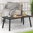Small Metal Outdoor Coffee Side Table for Outside Patio, Rectangle, Black