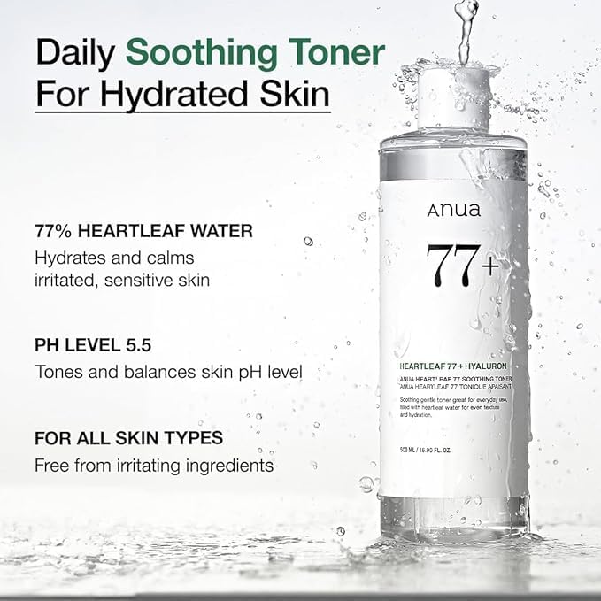 Heartleaf 77 Percent Soothing Toner by Anua for Unisex - 8.45 oz Toner