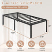 20 Inch Twin Size Bed Frame, No Box Spring Needed, Heavy Duty Black Metal Platform Mattress Foundation with Steel Slats, Non-Slip Noise Free Easy Assembly, Large Storage