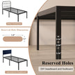 20 Inch Twin Size Bed Frame, No Box Spring Needed, Heavy Duty Black Metal Platform Mattress Foundation with Steel Slats, Non-Slip Noise Free Easy Assembly, Large Storage