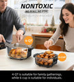 NEW / OPEN BOX Glass Air Fryer, 5-in-1 1500W Portable Air Fryer with 4QT & 6-Cup Glass Containers