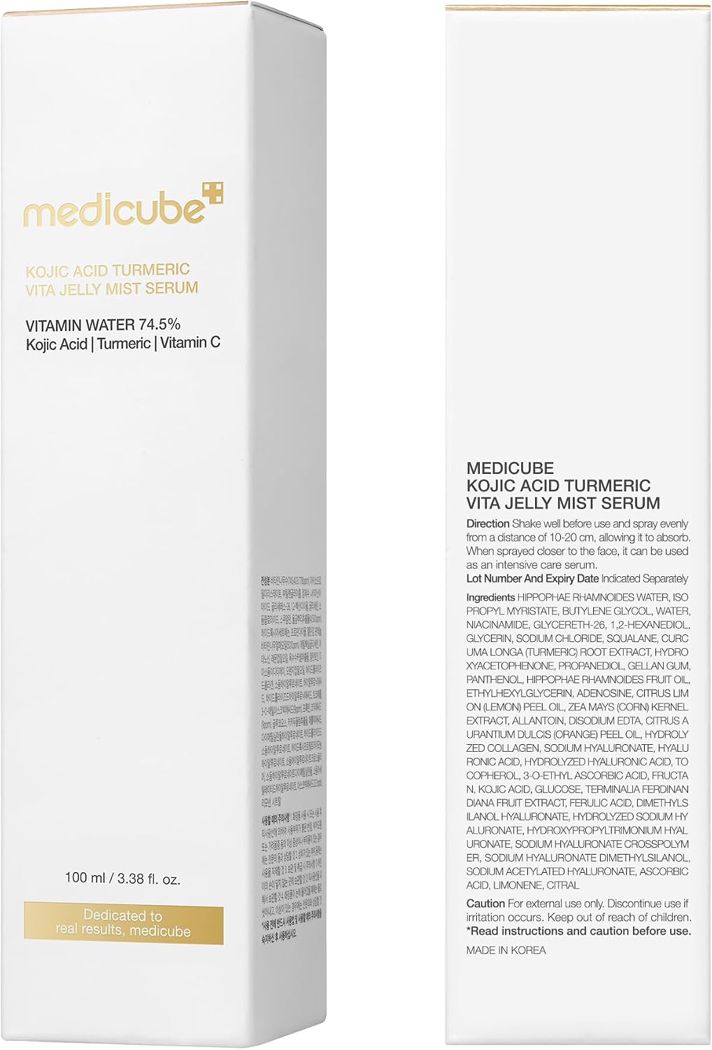 medicube Turmeric Vitamin Gold Jelly Mist Serum | 2-in-1 Daily Facial Spray and Serum | With Vitamin C, Turmeric, Panthenol for Hydrating, Calming Care | Lightweight, Refreshing Mist