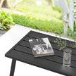 Small Metal Outdoor Coffee Side Table for Outside Patio, Rectangle, Black