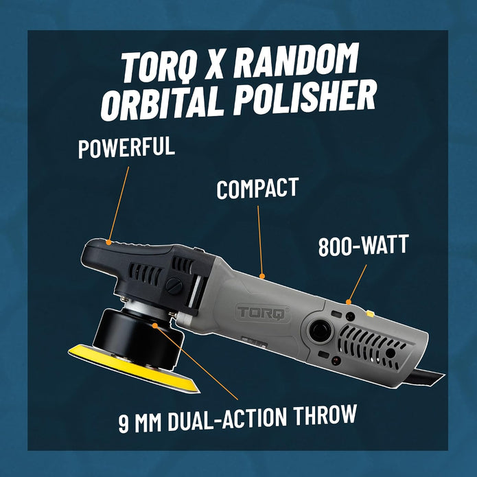 Chemical Guys BUF503 TORQX Random Orbital Polisher (Safe for Cars, Trucks, SUVs, & More) 700W, Orbit 8mm, 4.7 lb