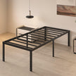 20 Inch Twin Size Bed Frame, No Box Spring Needed, Heavy Duty Black Metal Platform Mattress Foundation with Steel Slats, Non-Slip Noise Free Easy Assembly, Large Storage