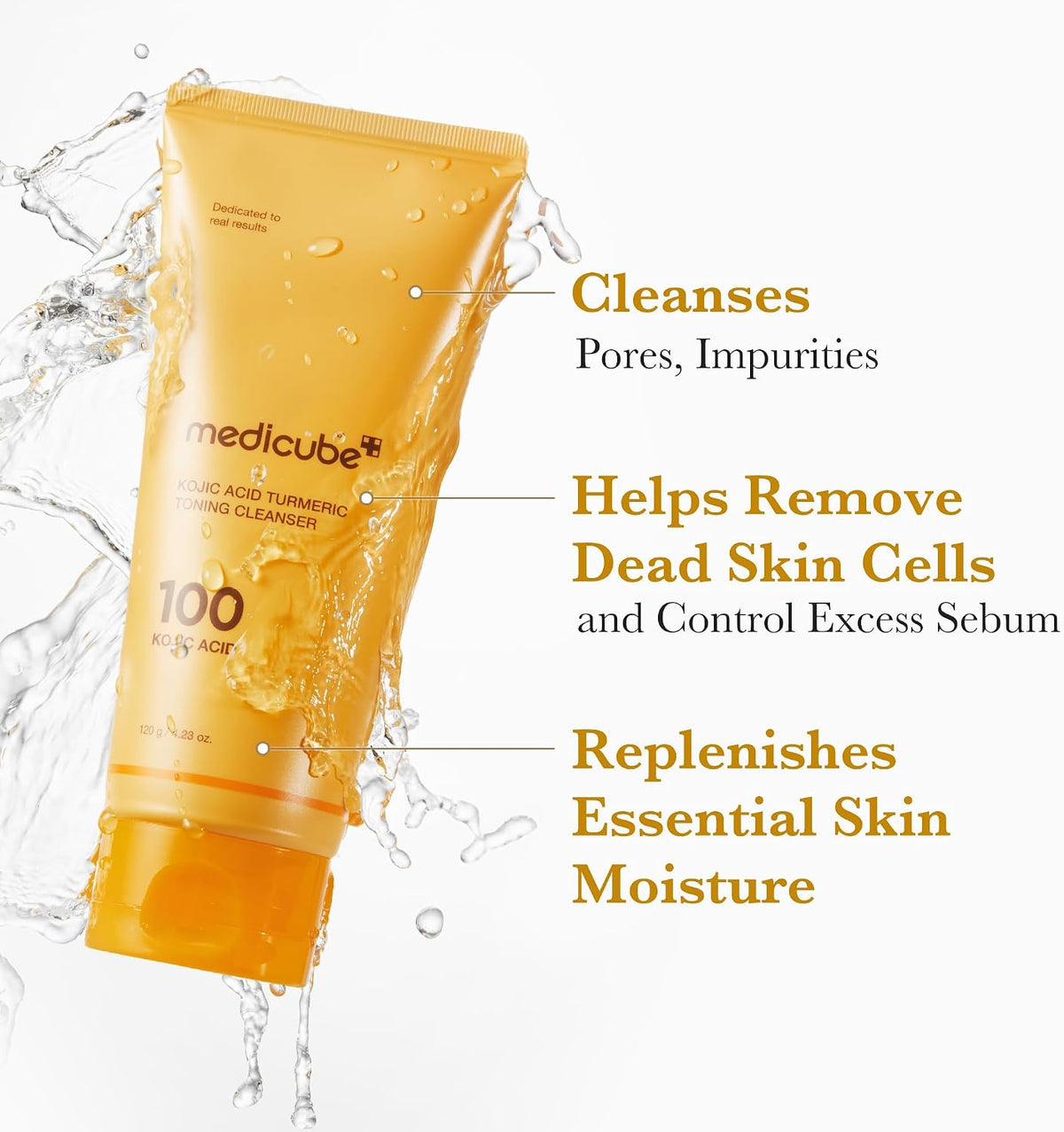 Medicube Kojic Acid Turmeric Toning Cleanser for Women - 4.23 oz