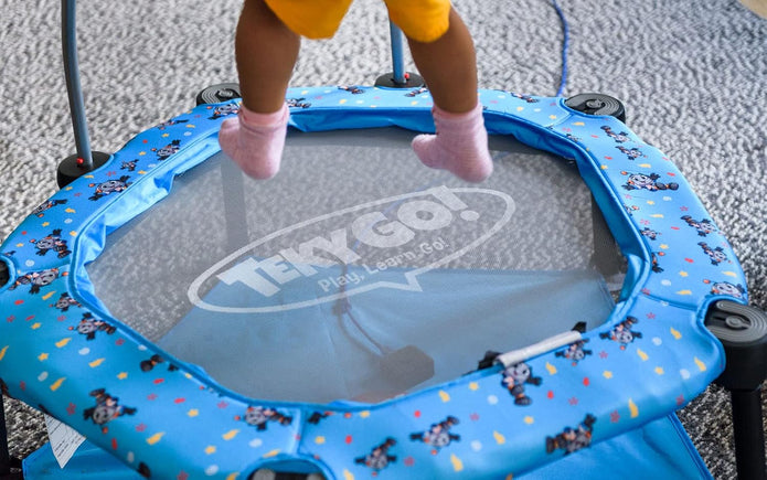 TekyGo! Plus Junior Bouncer Bundle, Plug & Play Interactive Educational Games for Toddlers, Indoor Trampoline and Sensor with 10 Pre-Installed Games