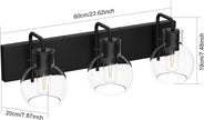Tipace Industrial Bathroom Vanity Lighting Fixtures 3-Lights Farmhouse Matte Black Finish
