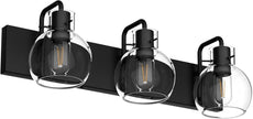 Tipace Industrial Bathroom Vanity Lighting Fixtures 3-Lights Farmhouse Matte Black Finish