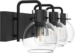 Tipace Industrial Bathroom Vanity Lighting Fixtures 3-Lights Farmhouse Matte Black Finish