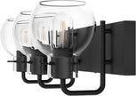 Tipace Industrial Bathroom Vanity Lighting Fixtures 3-Lights Farmhouse Matte Black Finish