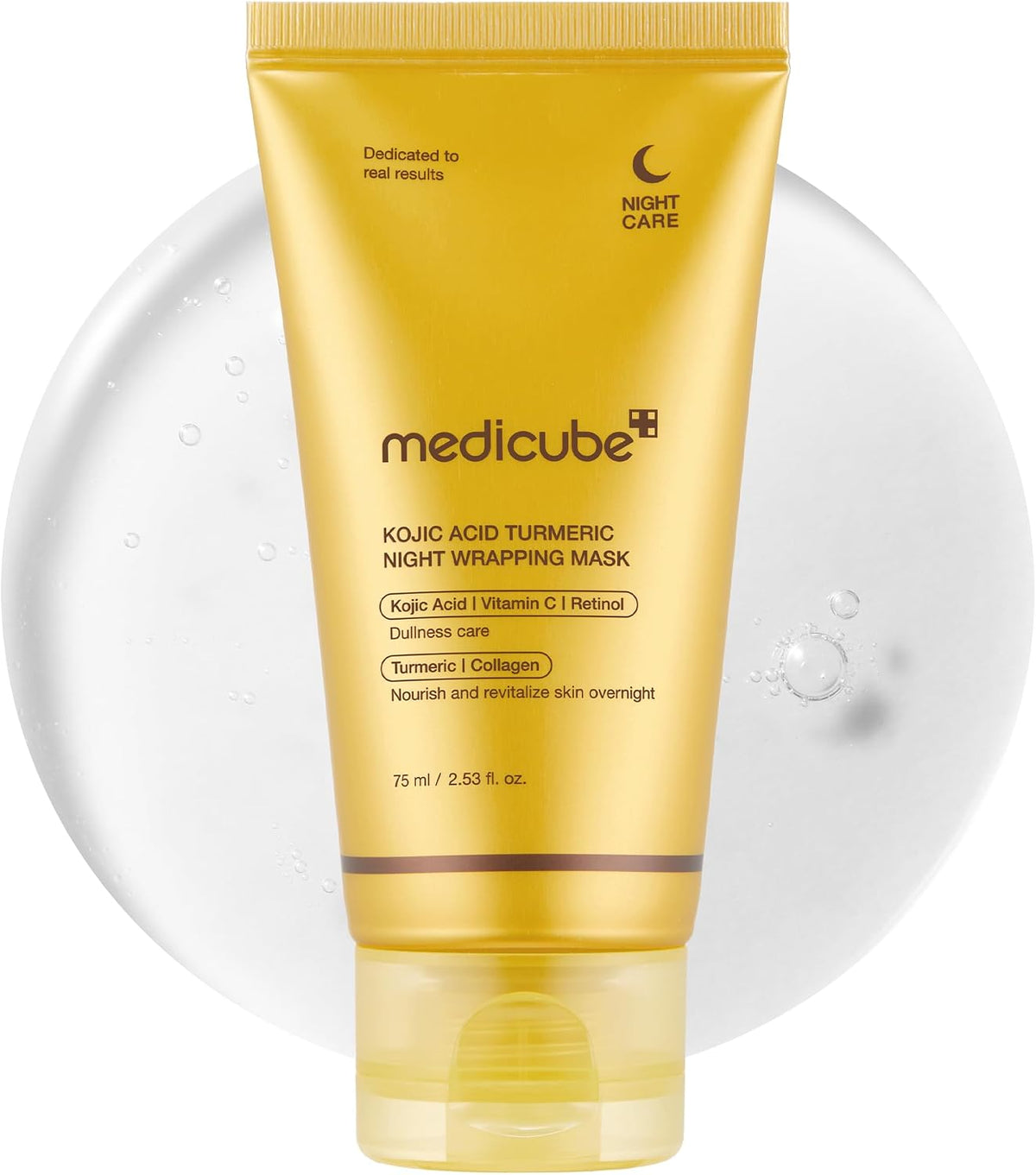 medicube Kojic Acid Turmeric Overnight Wrapping Peel Off Mask – Brightens & Defends Against Skin Stress for a Clear, Glowing Complexion, Korean Skincare, 2.53 fl. oz.
