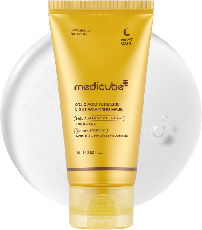 medicube Kojic Acid Turmeric Overnight Wrapping Peel Off Mask – Brightens & Defends Against Skin Stress for a Clear, Glowing Complexion, Korean Skincare, 2.53 fl. oz.