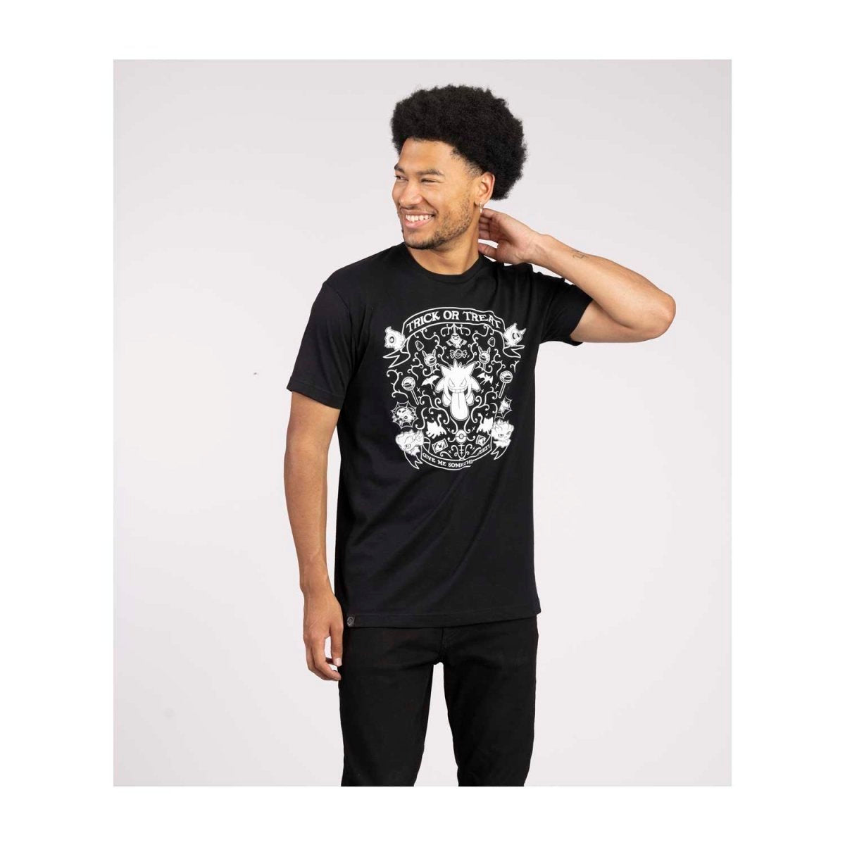 Gengar & Spooky Friends Pokémon Sweet Temptations Black Relaxed Fit Crew Neck T-Shirt - Adult