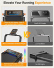 Treadmill Walking Pad with 12% Incline/Handle Bar/2 LED Display, 3.5HP Portable Treadmills