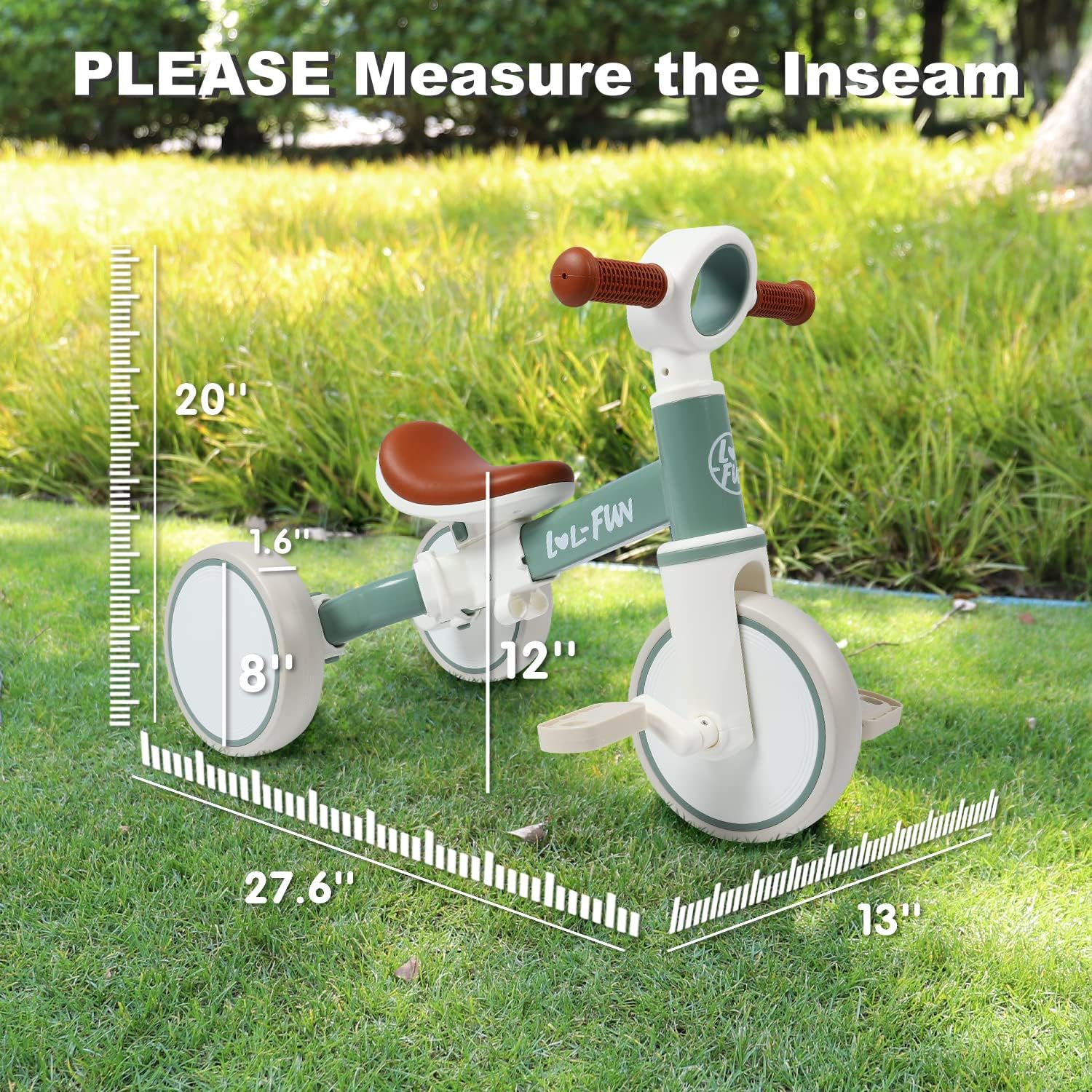 LOL-FUN 4-in-1 Toddler Balance Bike, Convertible Tricycle for Ages 1-4 | 4-in-1 Evolving Design
