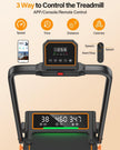 Treadmill Walking Pad with 12% Incline/Handle Bar/2 LED Display, 3.5HP Portable Treadmills