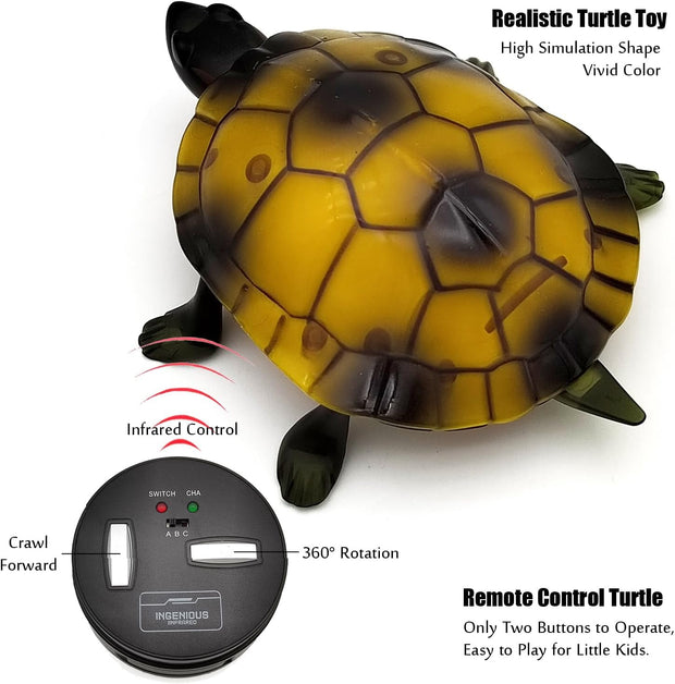Tipmant RC Turtle IR Remote Control Tortoise Crawl Fake Electric Animal Toy