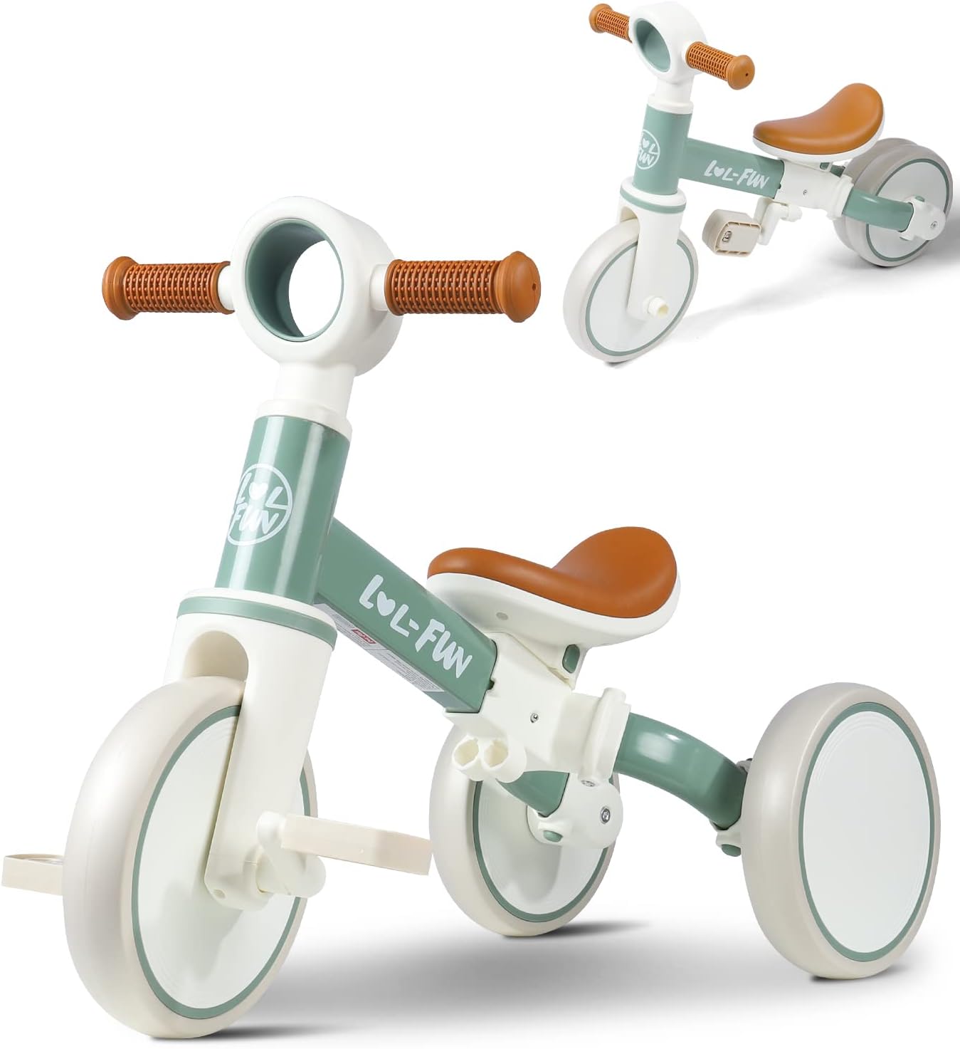 LOL-FUN 4-in-1 Toddler Balance Bike, Convertible Tricycle for Ages 1-4 | 4-in-1 Evolving Design