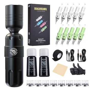 Tattoo Kit  Dragonhawk S8 Wireless Tattoo Machine Starter Bundle
