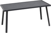 Small Metal Outdoor Coffee Side Table for Outside Patio, Rectangle, Black
