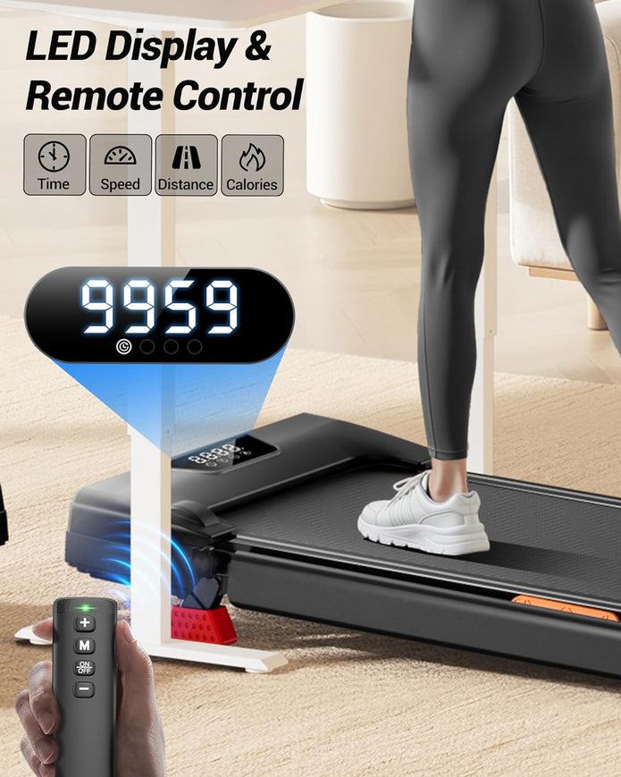 Walking Pad with 15% Incline 2.5HP Foldable Treadmill for Home and Office Under Desk 300LBS Weight Capacity Treadmill
