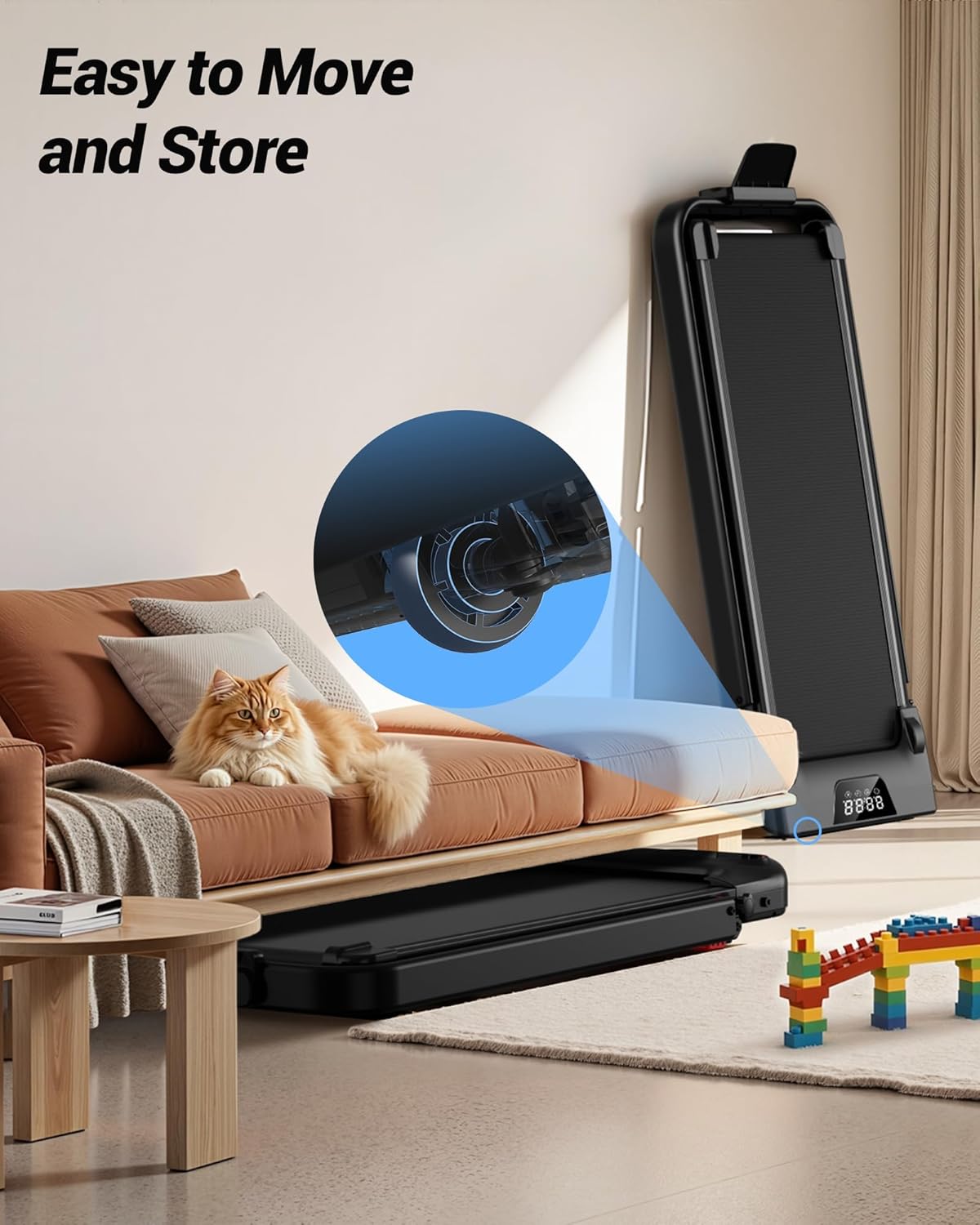 Walking Pad with 15% Incline 2.5HP Foldable Treadmill for Home and Office Under Desk 300LBS Weight Capacity Treadmill