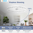 VOLISUN Low Profile Ceiling Fan with Lights and Remote, 23.6in Bladeless Ceiling Fan Light, 3000K-6500K Dimmable Modern Ceilings Fans Flush Mount