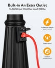NEW / OPEN BOX VIANIS 3-Head Outdoor Lamp Post Light with Outlet, Triple Head Black Street Light Pole with Dusk to Dawn Sensor, Waterproof 100%