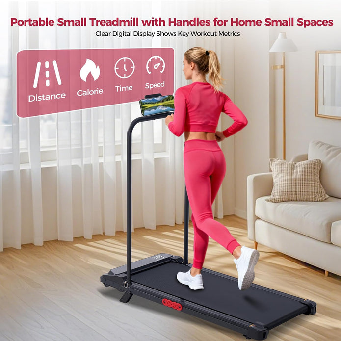 USED LIKE NEW / Walking Pad Treadmill with Incline, Portable Treadmills for Home Small Spaces, 3.0HP Electric Walking Treadmills with Handle Bar, Mini Treadmills for Exercising, 0.6-7.6MPH, 160KG