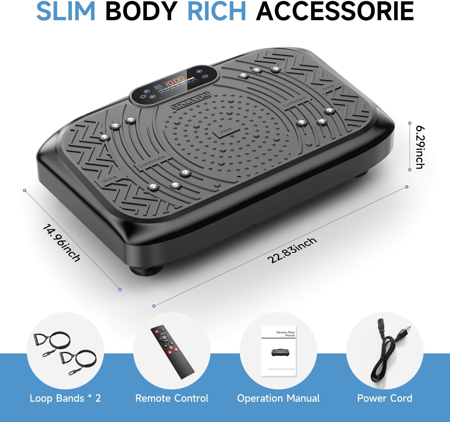Vibration Plate Exercise Machine, 450 Lbs Capacity Vibrating Plate | 199 Adjustable Speed, P1-P7 Auto Mode Vibration Pad, Full Body Workout Shake Plate with Bluetooth, LED, Remote