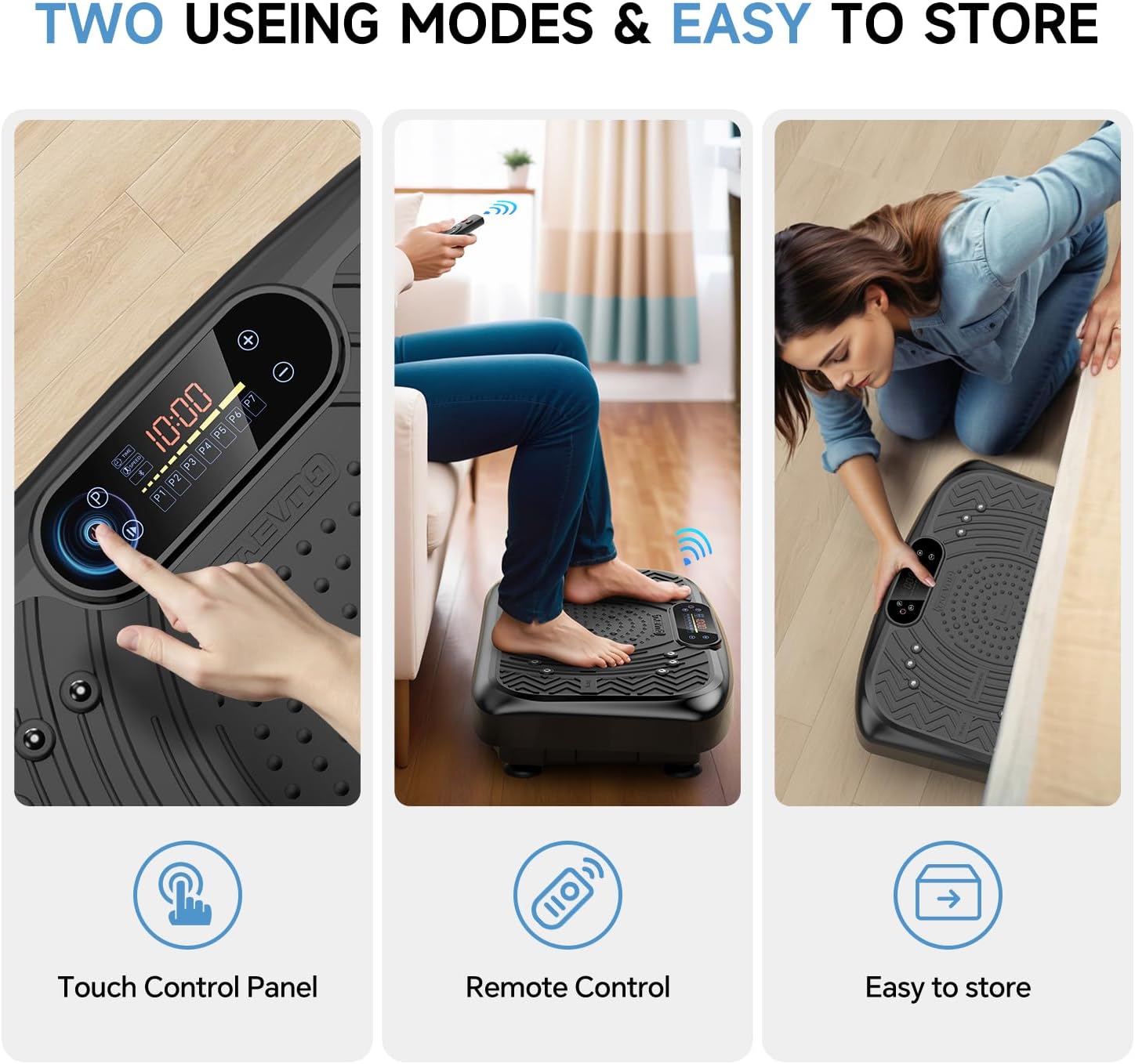 Vibration Plate Exercise Machine, 450 Lbs Capacity Vibrating Plate | 199 Adjustable Speed, P1-P7 Auto Mode Vibration Pad, Full Body Workout Shake Plate with Bluetooth, LED, Remote