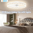 VOLISUN Low Profile Ceiling Fan with Lights and Remote, 23.6in Bladeless Ceiling Fan Light, 3000K-6500K Dimmable Modern Ceilings Fans Flush Mount