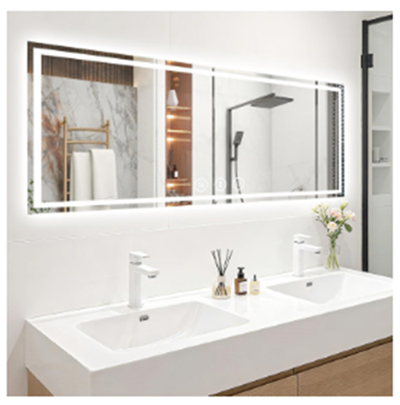 16"x40" Rectangle LED Bathroom Mirror with Lights, 3 Color, Anti-Fog, Frameless Wall-Mounted Mirror with Backlit + Front Lit, Stepless Dimmable