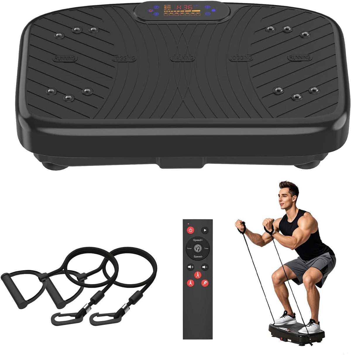 Vibration Plate Exercise Machine for Lymphatic Drainage with LED Screen