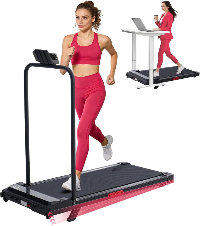 USED LIKE NEW / Walking Pad Treadmill with Incline, Portable Treadmills for Home Small Spaces, 3.0HP Electric Walking Treadmills with Handle Bar, Mini Treadmills for Exercising, 0.6-7.6MPH, 160KG