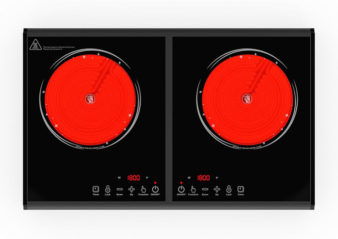 VBGK Electric Cooktop, 110V 3600w Stove top, 22 inch Countertop with 9 Power Levels, LED touch control Overheat Protection