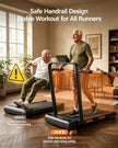 Walking Pad Treadmill with 17% Manual Incline, Quiet Under Desk Treadmills for Home & Office, Compact Foldable Treadmill with Handles and 3.0HP Brushless