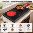 VBGK Electric Cooktop, 110V 3600w Stove top, 22 inch Countertop with 9 Power Levels, LED touch control Overheat Protection