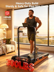 Walking Pad Treadmill with 17% Manual Incline, Quiet Under Desk Treadmills for Home & Office, Compact Foldable Treadmill with Handles and 3.0HP Brushless
