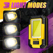 WARSUN 2 PC Portable LED Rechargeable Work Light,Magnetic Base & Hanging Hook, 30W 1200Lumens Super Bright, 5000K, for Car Repairing, Camping, Hiking, Backpacking, Fishing, Hurricane, Yellow
