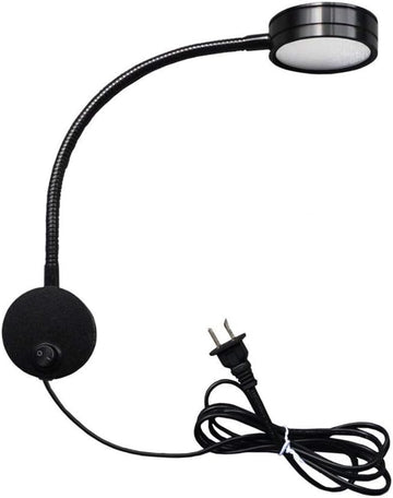5W Wall Mounted Reading Light Flexible Gooseneck LED Sconce Lamp with Plug & Switch for Bedroom, Office, Workbench, Studio (03 Black Cool)