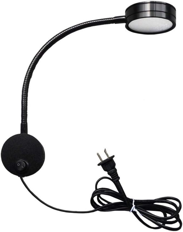 5W Wall Mounted Reading Light Flexible Gooseneck LED Sconce Lamp with Plug & Switch for Bedroom, Office, Workbench, Studio (03 Black Cool)